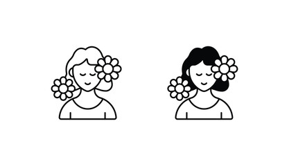 Woman icon design with white background stock illustration