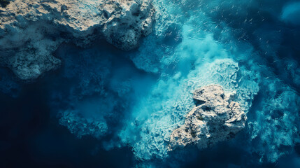 Fototapeta premium Mesmerizing Blue Ocean Beach Aerial Photograph