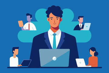 business people working on laptop computer