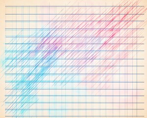 Abstract grid lines, pastel colors, textured background