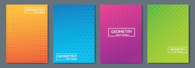 Geometry pattern gradient background, Vector illustration of bright color, Abstract texture minimal dynamic book cover, poster, brochure or business card templates design.