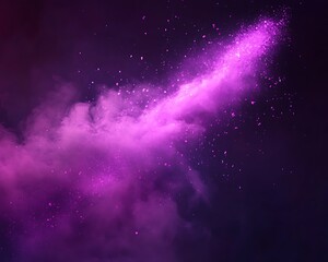 Purple smoke trail, dark background, abstract art, design