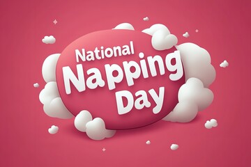 Minimalist National Napping Day Vector Graphic with Sleepy Z’s in a Speech Bubble on a Pink Backdrop