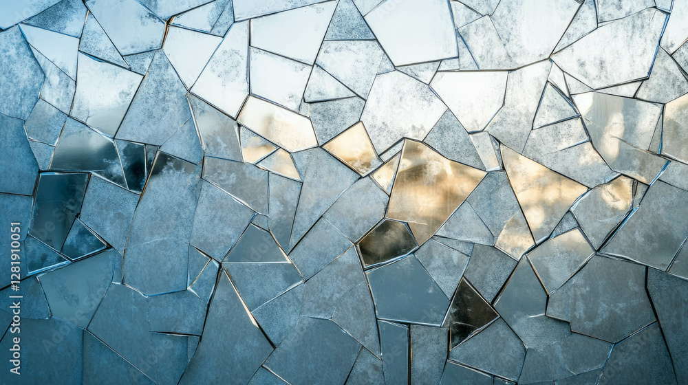 Aufkleber abstract reflection through fragmented mirrored panels for creative design