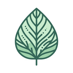 Obraz premium Minimalist Leaf Icon – Nature and Sustainability
