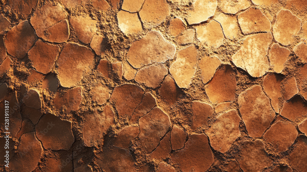 Poster rustic clay mud wall with smooth textured pattern for earthy design