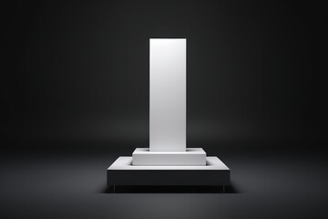 a close up of a white pedestal with a square base