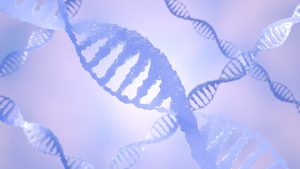 Fototapeta premium Futuristic Blue DNA Helix – Scientific Research and Genetic Engineering