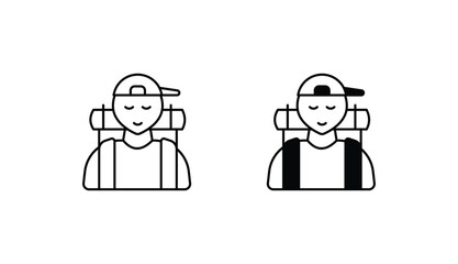 Travelers icon design with white background stock illustration