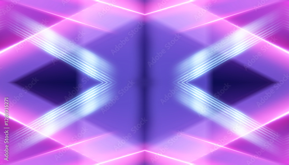 Poster colorful abstract pattern with soft neon lights and geometric shapes in a futuristic design