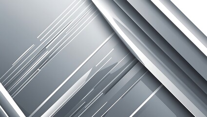 Obraz premium A sleek, minimalist background with subtle diagonal lines and geometric patterns in gray and white, creating a professional, contemporary look for corporate branding and presentations.