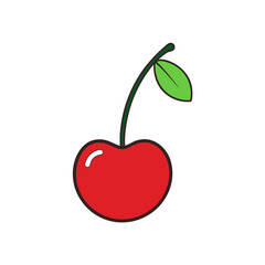 cherry with leaf