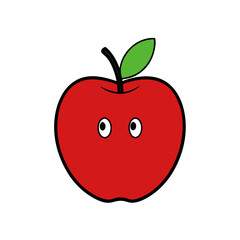 red apple vector illustration
