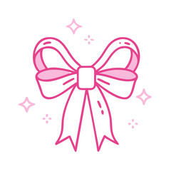 Decorative pink bow with sparkles