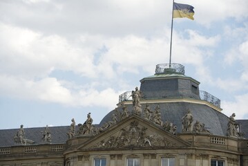 New Palace in Stuttgart. View of the main gable.