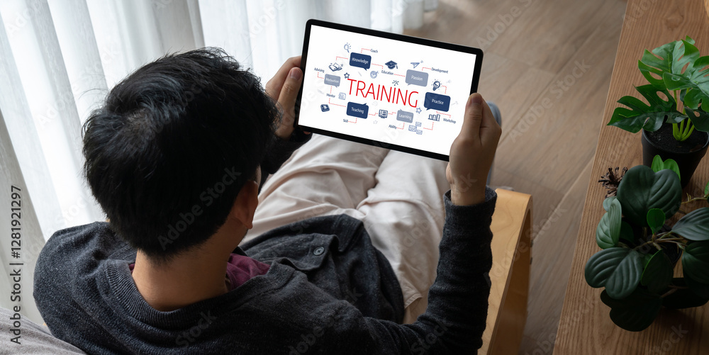 Poster e-learning website with sofware for student to study online on the internet network snugly