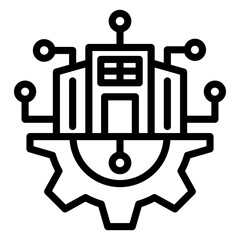 Digital Business Outline Icon