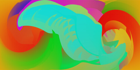 Abstract Defocused Rainbow Background with Gradient, Spots and highlight. Bright Colorful Background with Blurred shapes.