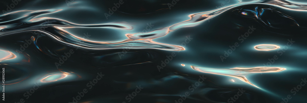 Poster smooth glassy obsidian texture with abstract waves