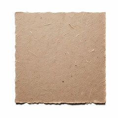 Isolated Textured Piece of Brown Paper on white background: Texture exploration. For overlay, background