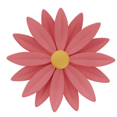 3d rendering of a flower isolated.	