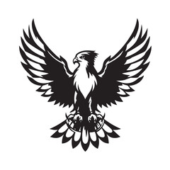 Colorful Hawk or Eagle Mascot silhouette in vector style with a white background