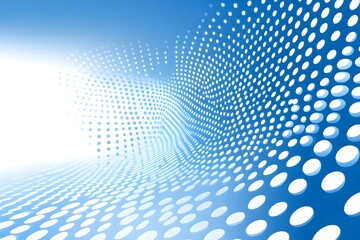 Fototapeta premium Abstract blue background with dynamic dotted wave pattern creating a sense of movement
