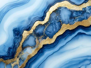 Blue gold marble texture background
