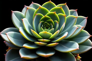Fototapeta premium a close up of a green and yellow plant with a black background