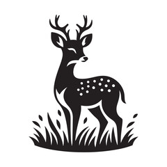 Deer  vector silhouette in vector
