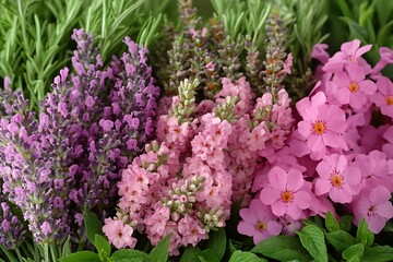 Obraz premium Lavender, herbs, flowers, garden, spring
