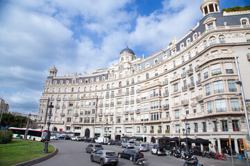 Beautiful perspective view of Francesc Macià square in Barcelona, ​​Spain