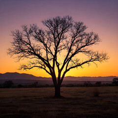 Obraz premium tree at sunset