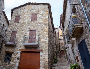 alleys of rupit, beautiful medieval village in spain