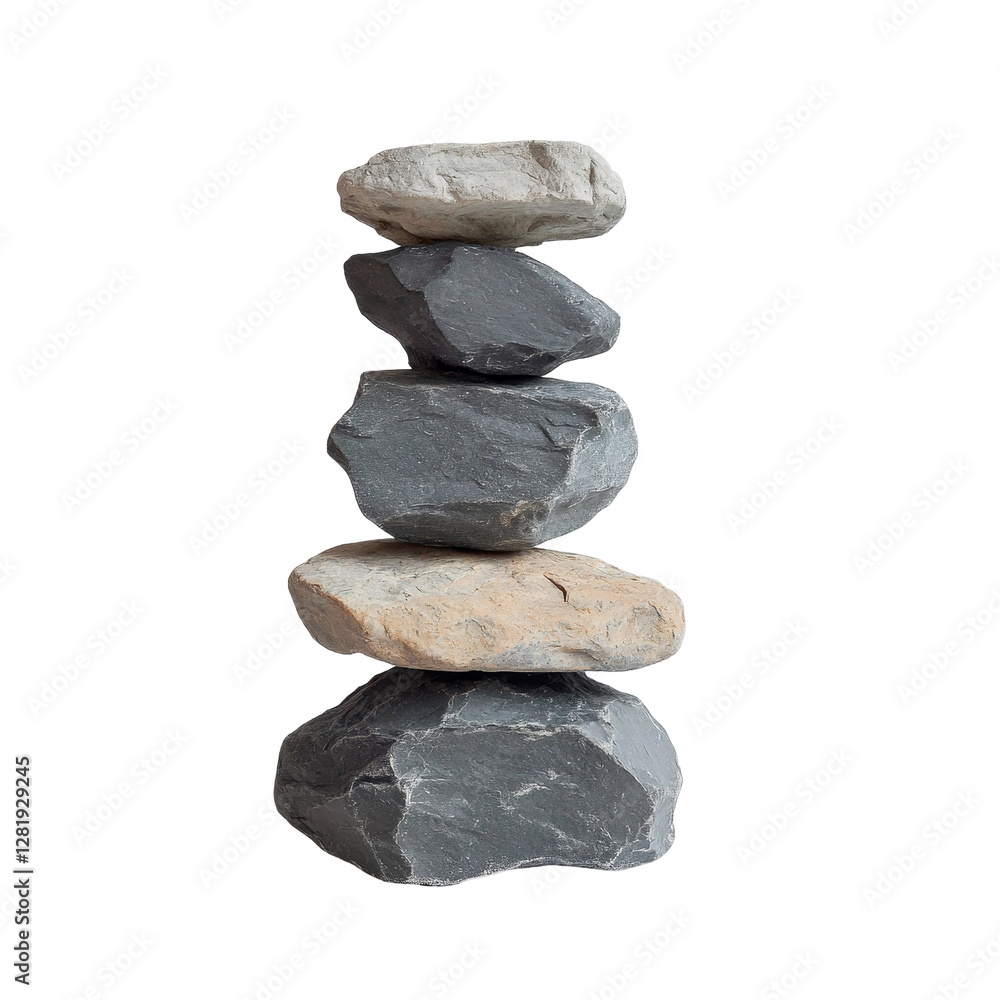 Aufkleber a balanced stack of smooth stones on a plain transparent background showcasing natures artistry and 