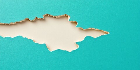 Torn paper texture on turquoise background for creative design projects