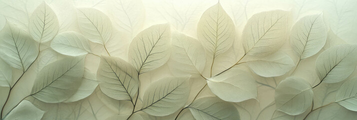 Pale green leaf texture with delicate veins for nature-inspired design and decoration