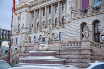 Fototapeta premium Detail of sculptures in the National Museum in Prague