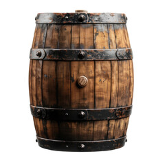 Obraz premium Antique Brown Barrel with Metal Bands