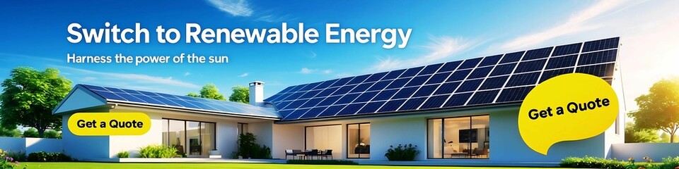 Fototapeta premium solar panels add banner 