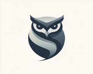 Obraz premium Abstract Owl Logo Design in Grey Tones