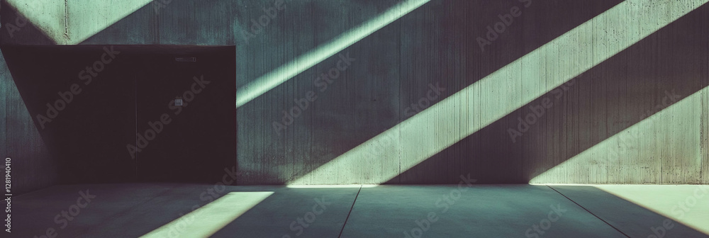 Poster abstract composition of dark textured wall with light and shadow pattern