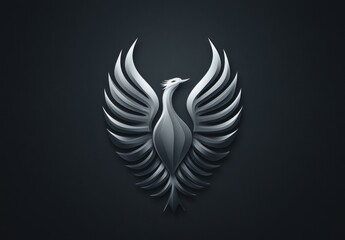 Silver Phoenix Bird Majestic Wings Design