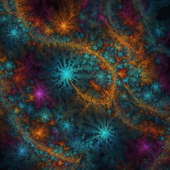 AI-generated fractal art with vibrant colors and organic patterns