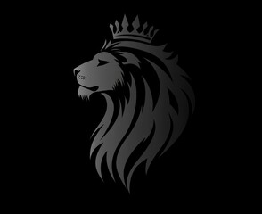 Fototapeta premium Majestic Lion Profile Crowned In Regal Glory