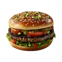 Birchwood Grilled Burger with Lettuce Isolated on Transparent Background