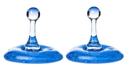 Captivating Blue Water Droplet Patterns on White Background