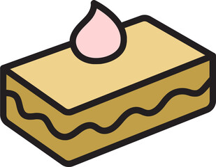 Cream Cake Filled Line Icon