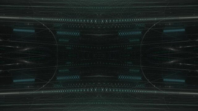 leuchtende Lichtpunkte bewegen sich langsam Richtung Zentrum, digitaler Datentransfer, Licht, Internet, Energie, Datenfluss, Internet, Geschwindigkeit, Wandel, Austausch, Algorithmus, t&uuml;rkis