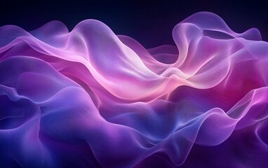 Obraz premium Abstract Flowing Fabric Design; Purple and Pink Hues in Dark Background